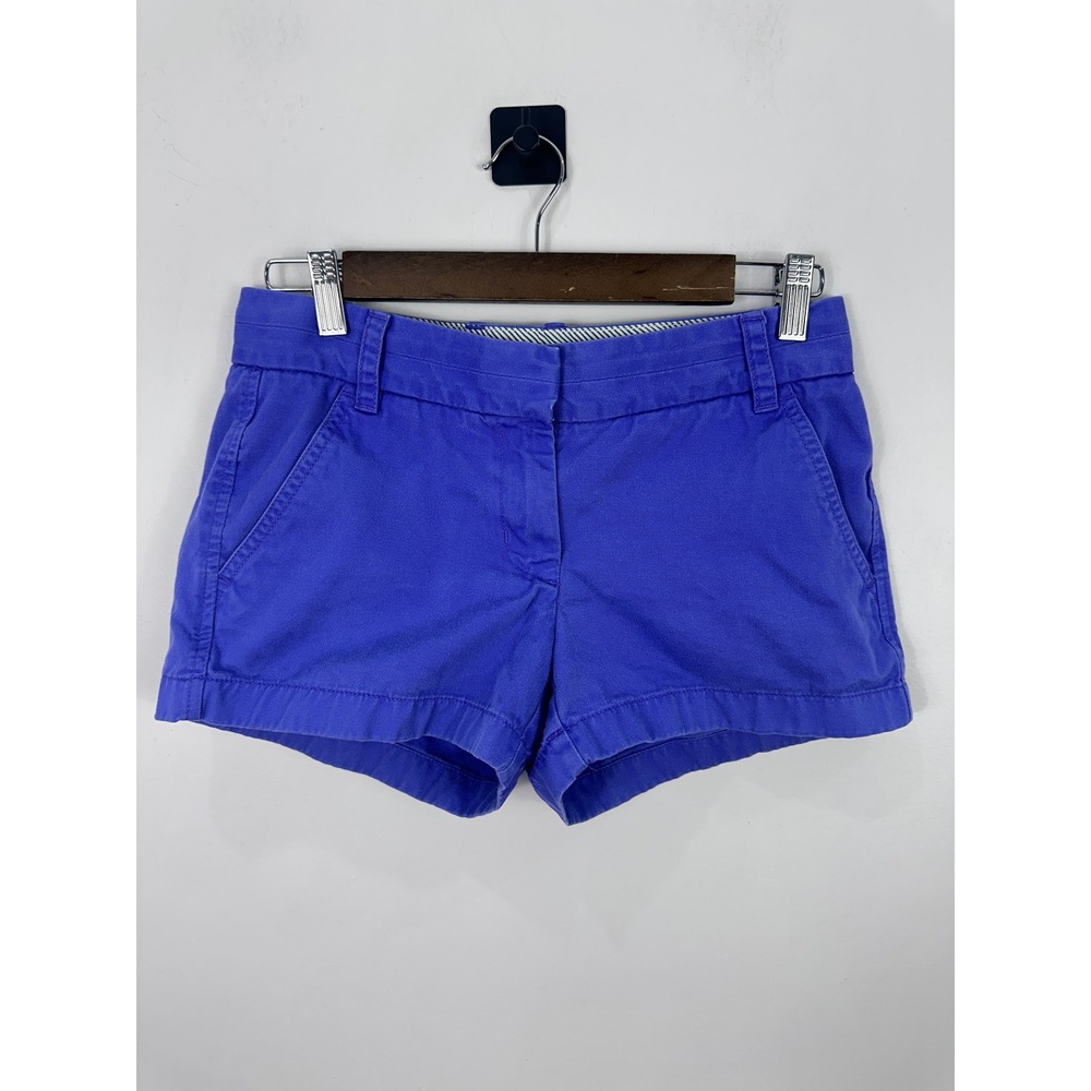 J.Crew Chino Shorts Womens 0 Purple Broken In Cotton Low Rise Vintage Y2K Preppy